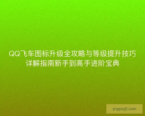 QQ飞车图标升级全攻略与等级提升技巧详解指南新手到高手进阶宝典
